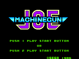 Comical Machine Gun Joe title screen for Sega Mark III